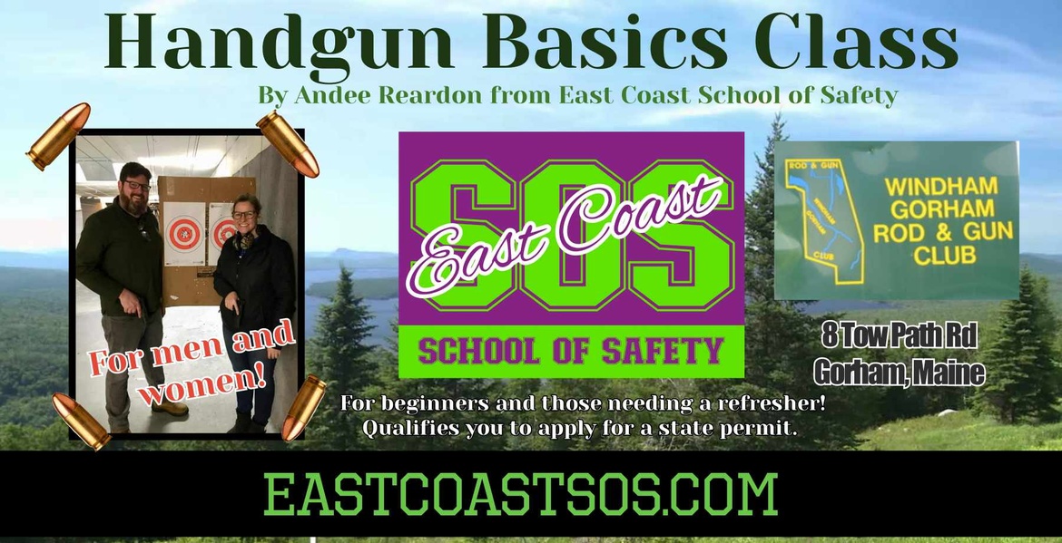 Handgun Basics at Windham/Gorham Rod and Gun Club - Co-ed class