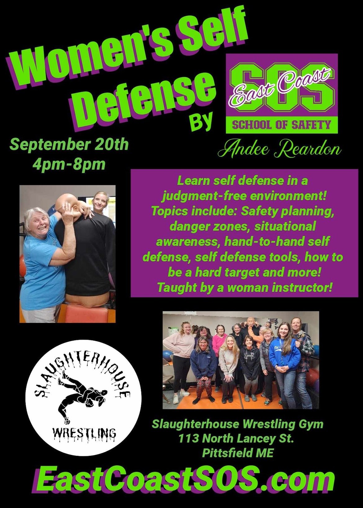 Woman's Self Defense at Slaughterhouse Wrestling Gym - Pittsfield