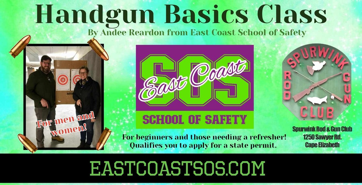 Co-ed Handgun Basics at Spurwink Rod & Gun Club, Cape Elizabeth